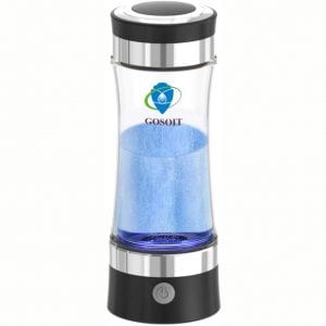 Hydrogen Alkaline Water Maker Machine with beautiful LED indicator,Content Up to 800-1200 PPB and PH of 7.5-9.0 Portable Sports Travel Water bottle