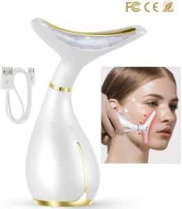 Ms.Ｗ Face Massager Anti Wrinkles, 45℃ ±5℃ Heat High Frequency Vibration Anti Aging Facial Device for Skin Tightening & Lifting, USB Rechargeable