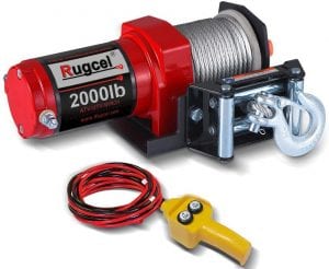 RUGCEL Electric 12V 2000lb:907kg Single Line Waterproof Winch