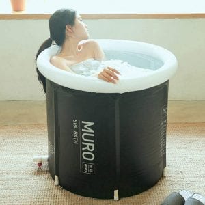 MURO Portable Bathtub for Adults, Foldable Freestanding Spa Bathtub for Soaking in Shower Stall, 3 Layer