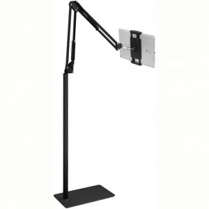 Tablet Floor Stand, iPad Pro 12.9 Floor Stand, Angle Height Adjustable Flexible Arms for Standing Sitting Lying Down Use, Universal Holder for 4.7-12.9 Inches iPhone iPad, Samsung Tab
