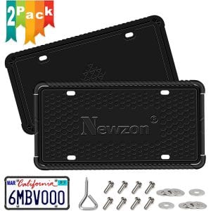 Newzon Waterproof 2 Pack Silicone License Plate Frame
