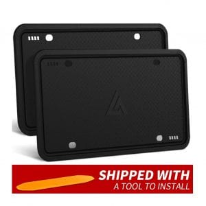  Aujen 2 Pack Rattle-Proof Silicone License Plate Frame