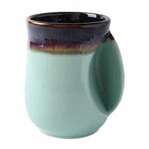 Selamica Porcelain Hand Warmer Mug (Mint - Left-Handed)