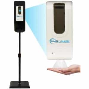 Simpli-Magic 79342 Automatic Hand Sanitizer Dispenser & Station with a Stand, Black:White