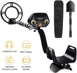 RM RICOMAX Metal Detector for Adults & Kids - High-Accuracy, View Meter, Four Detection Modes [DISC:Tone:Full Metal:Pinpointer Mode], 10 Levels of Sensitivity Adjustment