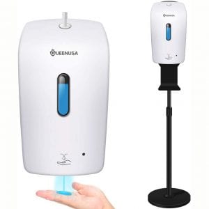 Automatic Hand Sanitizer Dispenser and Floor Stand Station Kit (Dispenser + Stand + Drip Tray Installed)
