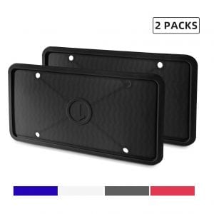 Zakaa 2 Pack Rust-Proof License Plate Frame, Premium Silicone