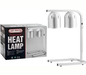 Chef Master 90050 Professional Freestanding Heat Lamp : Food Warmer, Large 12” x 20”, 2 Bulb, Silver