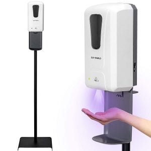 Touchless Hand Sanitizer & Dispenser - Designed by Solidarity USA Company. Stainless Steel Sanitizing Station Stand