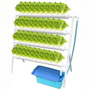 WEPLANT Hydroponic Growing Systems with Water Pump, PVC Vertical Hydroponic Pipe Grow Fresh Vegetable with Nest Basket and Sponge