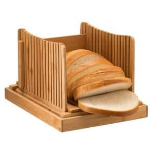 BRKURLEG Nature Bamboo Bread Slicer