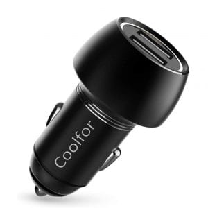 Coolfor Fast USB Car Charger, Black