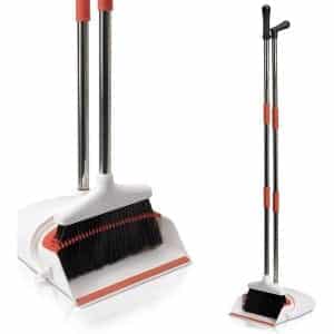 Primica broom and dustpan set for self-cleaning