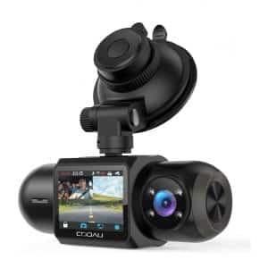 COOAU Dual 1080P FHD Wi-Fi Dash Cam with an Infrared Night Vision