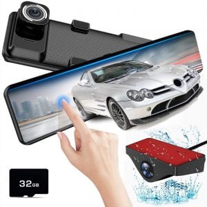 Mirror Dash Cam Front and Rear,AKEEYO Dash Camera for Cars with Sony Sensor 1080P 140° Wide Angle Dual Cam Parking Monitor