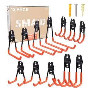 Smaid-12-Pack-Garage-Hooks-Heavy-Duty-Wall-Mount-Hangers-for-Bike-ladders-and-More-Equipment