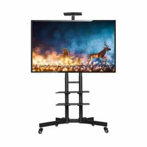 YAHEETECH Adjustable Mobile TV Stand