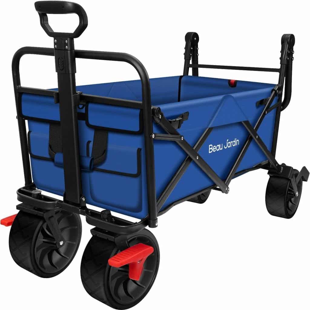 5. BEAU JARDIN Outdoor Folding Wagon Cart For Shopping – Blue 1 1024x1024 