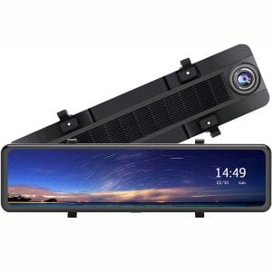 Mirror Dash Cam 1080P Front and Rear Dual Lens Backup Camera,12 Inch IPS Full Touch Screen Mirror Camera,170° Wide Angle and Night Vision