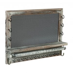 Rustic Torched Wall Mounted Organizer