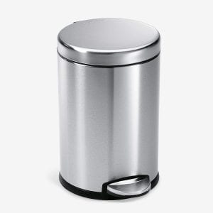 simplehuman 1.2-Gallon Brushed Stainless Steel Trash Can