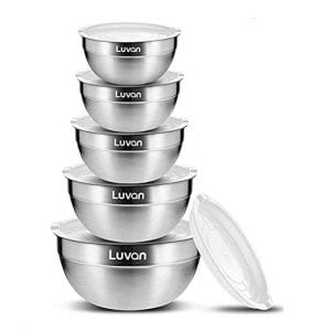 Luvan 304 Stainless-Steel Set of 5 Mixing Bowls
